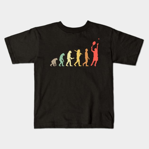 Retro Tennis Evolution Gift For Tennis Players Kids T-Shirt by OceanRadar